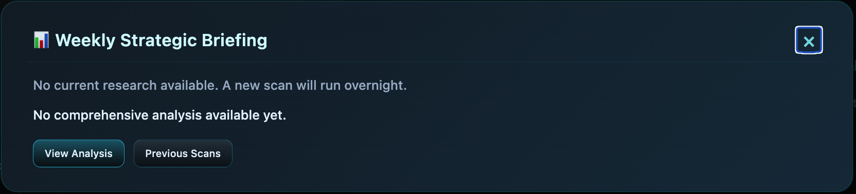 Weekly briefing interface